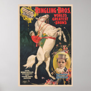 Poster De Circo De Madame Ada Castello Num Cavalo