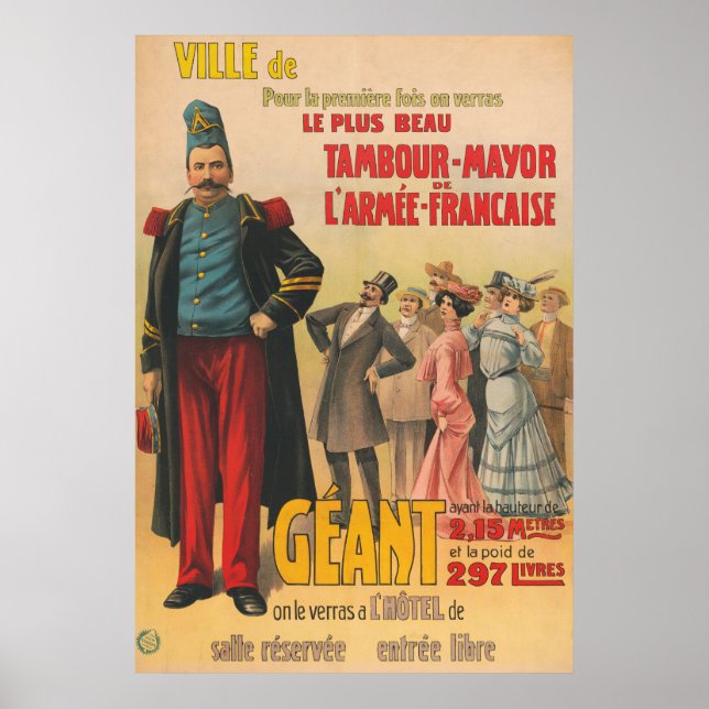 Poster de Circo De Multidões Admirando Um Soldado  (Frente)
