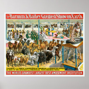 Poster de Circo De Pessoas De Diferentes Nacionali