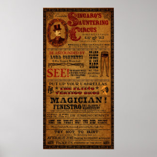 Poster de Circo Imaginário para Tirahvaalta 10" x 