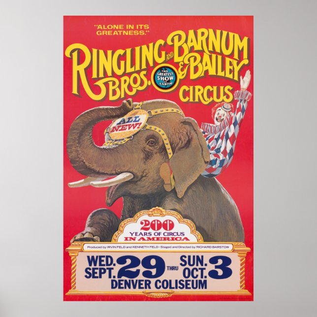 Poster de circo - Ringling Bros Advert Denver, CO. (Frente)