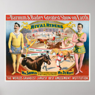Poster de Circo Vintage de Equestrianos Masculinos