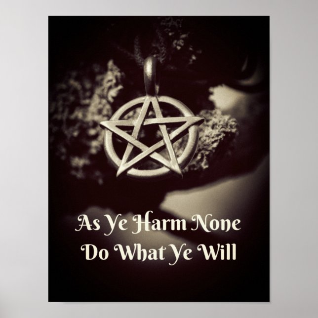 Poster de Citação da Rede Wiccan Como Ye Harm None (Frente)