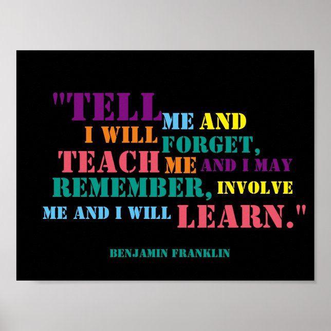 Poster de citação de Benjamin Franklin Inspiracion (Frente)