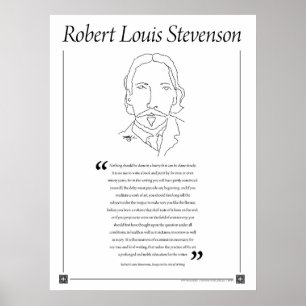 Poster de Citação de Escrevendo Robert Louis Ste