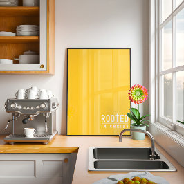 Poster de citação de fé cristã raízes amarelas