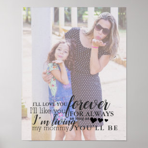 Poster de Citação de Fotos da Filha Mãe Personaliz