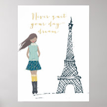 Poster de citação Dourada "Nunca Sair do Seu Sonho