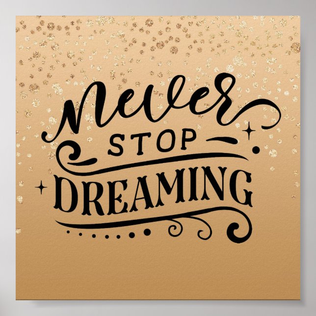 Poster de citação Inspiracional Específico Dourada (Frente)