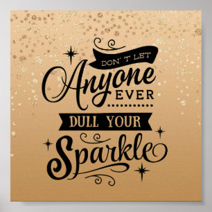Poster de citação Inspiracional Específico Dourada
