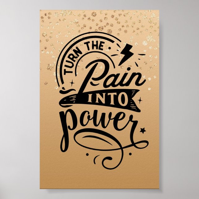 Poster de citação Inspiracional Específico Dourada (Frente)
