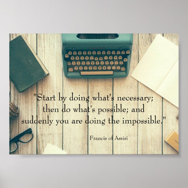 Poster de citação inspiracional fazendo o impossív (Frente)