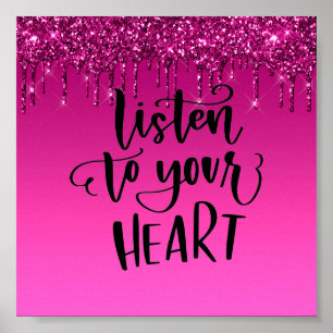 Poster de citação Inspiracional Glitter de Coleta 