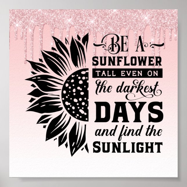 Poster de citação Inspiracional Glitter de Coleta  (Frente)