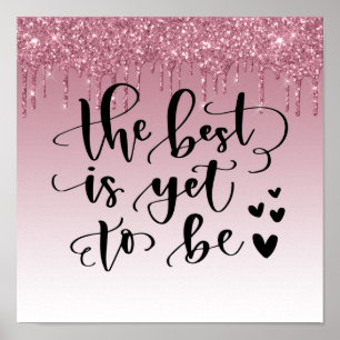 Poster de citação Inspiracional Glitter de Coleta