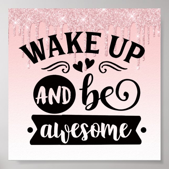 Poster de citação Inspiracional Glitter de Coleta  (Frente)