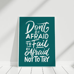 Poster de citação inspiracional "Não tenha medo"