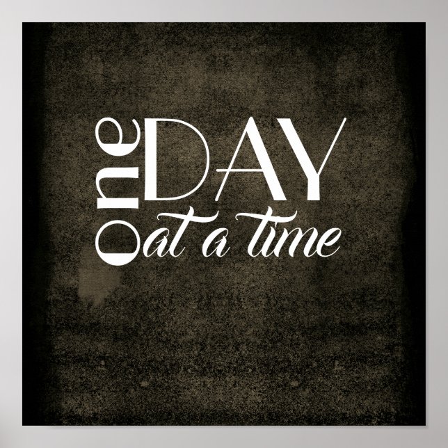 poster de citação inspiradora um dia de cada vez (Frente)