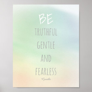 poster de citação motivacional de Gandhi seja verd