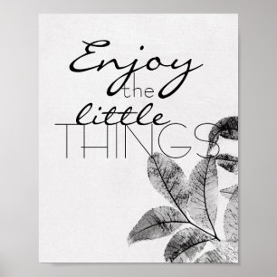 poster de citação motivacional desfrute das pequen