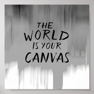 poster de citação motivacional do mundo é sua canv