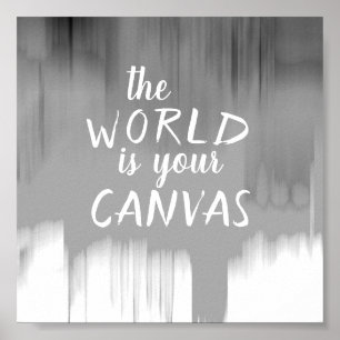 poster de citação motivacional do mundo é sua canv