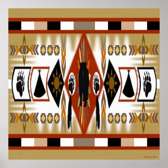 Poster de Clã do Urso Americano Nativo (Frente)