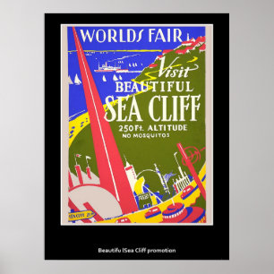 Poster de Cliff do Mar de Vintage Retro