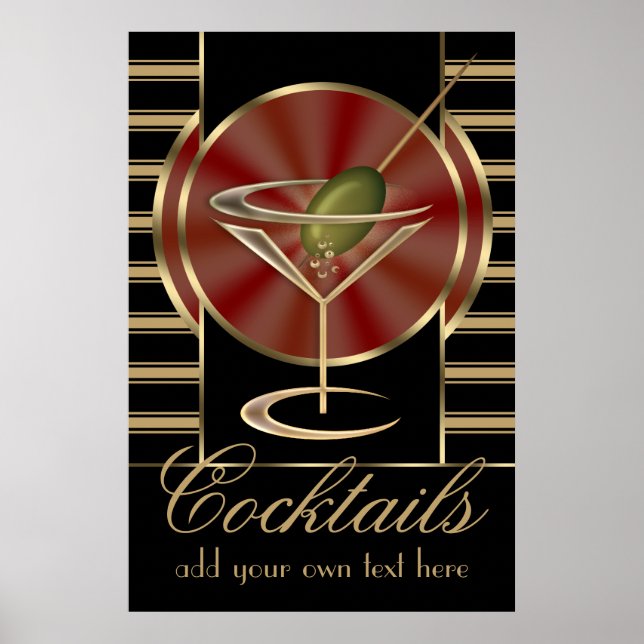 Poster de Cocktail Grande Personalizado (Frente)