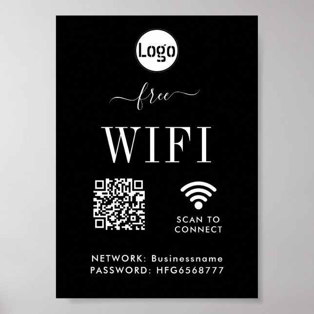 Poster de Código QR de Senha de Rede WIFI (Frente)