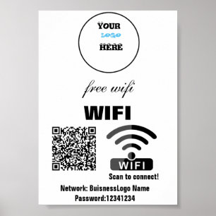 Poster de Código QR de Senha de Rede WIFI