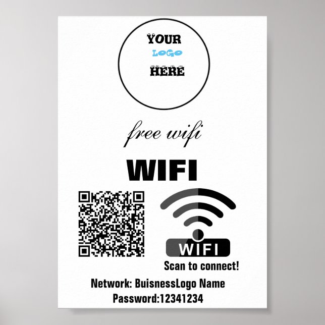 Poster de Código QR de Senha de Rede WIFI (Frente)