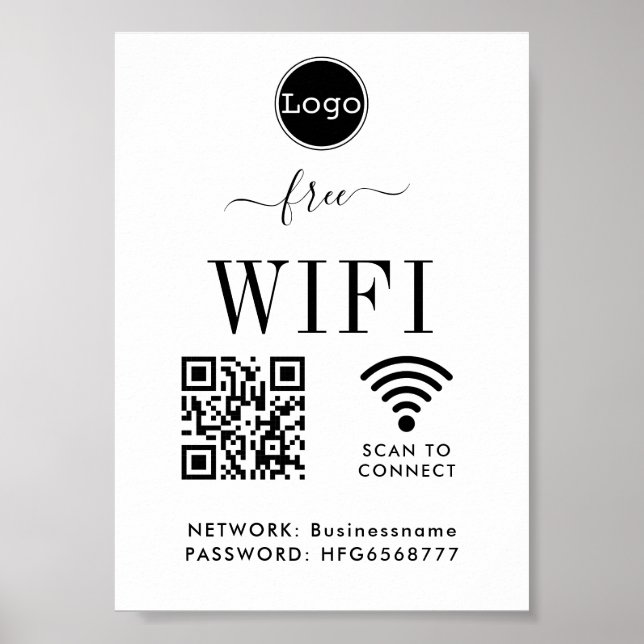 Poster de Código QR de Senha de Rede WIFI (Frente)