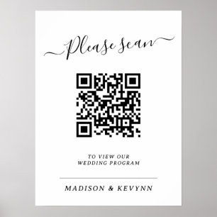 Poster de Código QR do Programa de Casamento