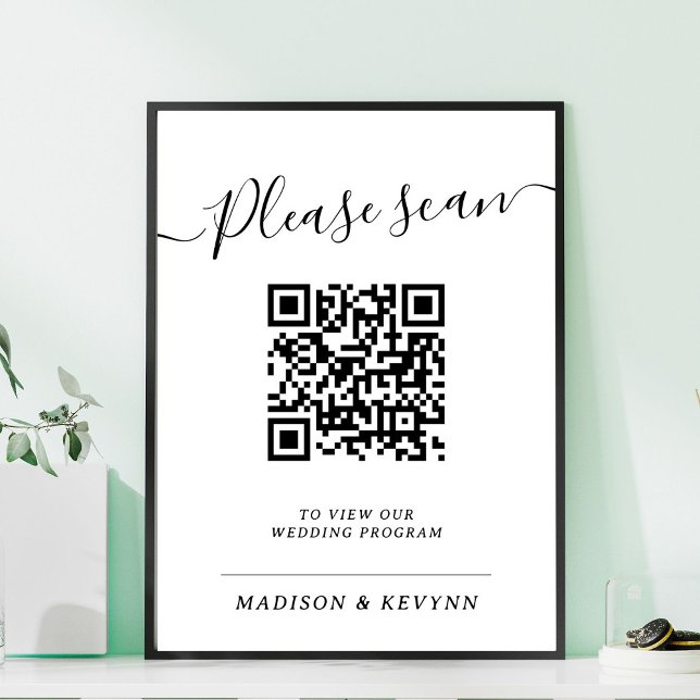 Poster de Código QR do Programa de Casamento (Criador carregado)