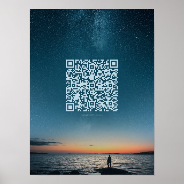 Poster de Código QR Motivacional Diário (Frente)