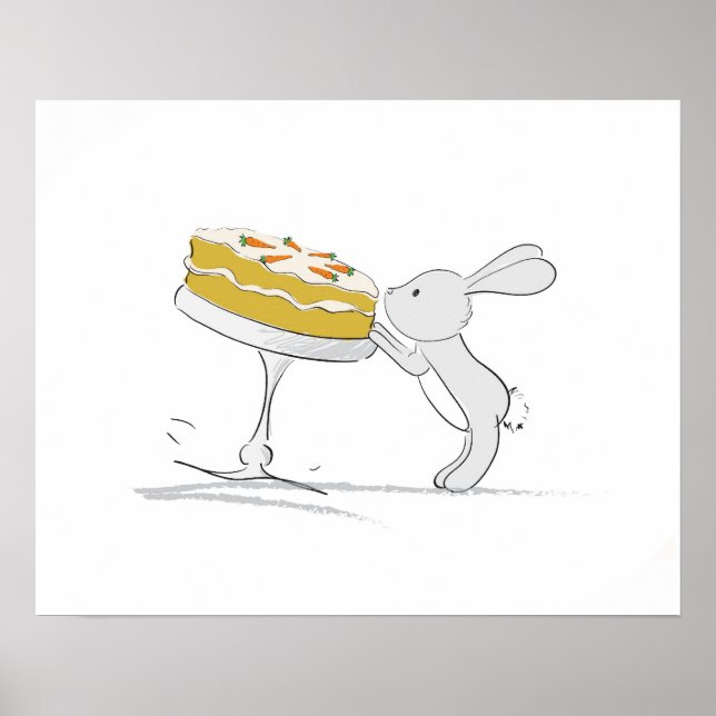 Poster de coelhinhos bonitos (Cenoura de pintura) (Frente)