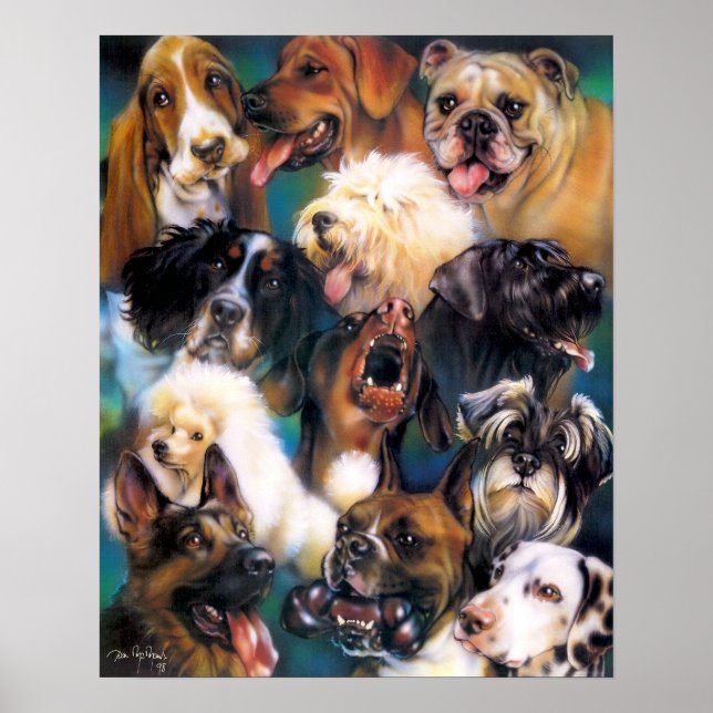 Poster de Colagem de Cães (Frente)