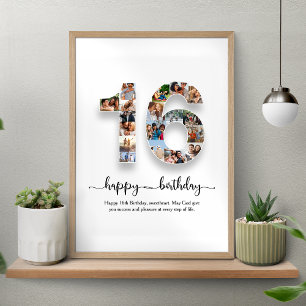 Poster de Colagem de Foto de Aniversário Personali