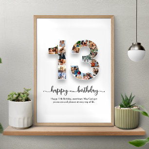 Poster de Colagem de Foto de Aniversário Personali