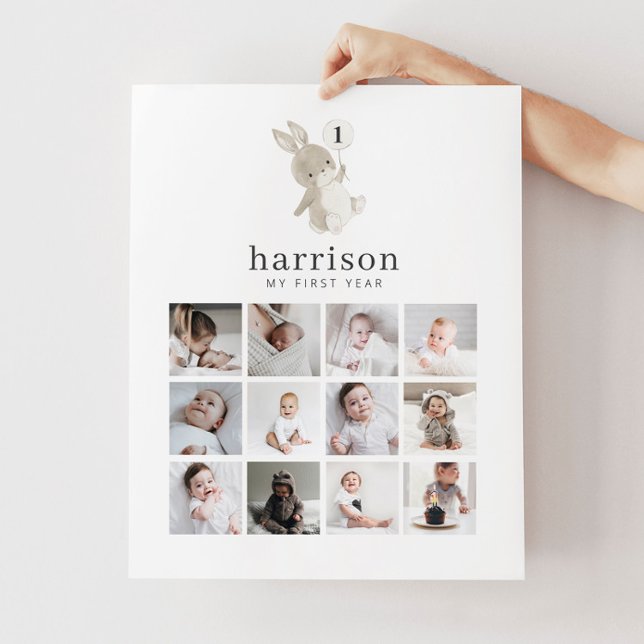 Poster de Colagem de Fotos - Balão de Bunny (Criador carregado)