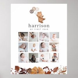 Poster de Colagem de Fotos - Balões Bear Brown 3