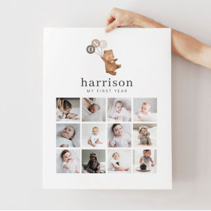 Poster de Colagem de Fotos - Balões Bear Brown 3