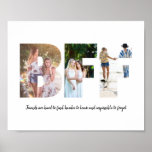 Poster de Colagem de Fotos BFF<br><div class="desc">Esta é uma colagem de fotos que soletra a palavra BFF junto com uma mensagem personalizada. Este é o presente perfeito para a sua melhor amiga para o seu aniversário ou Natal.</div>