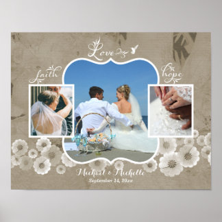 Poster de Colagem de Fotos de Casamento de Amor