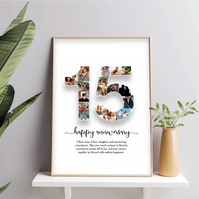 Poster de Colagem de Fotos do 15 Anniversário (Criador carregado)