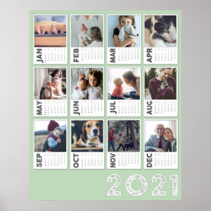 poster de Colagem de Fotos Moderna do Calendário d
