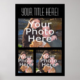 Poster de Colagem de Fotos Personalizada, Três Fot
