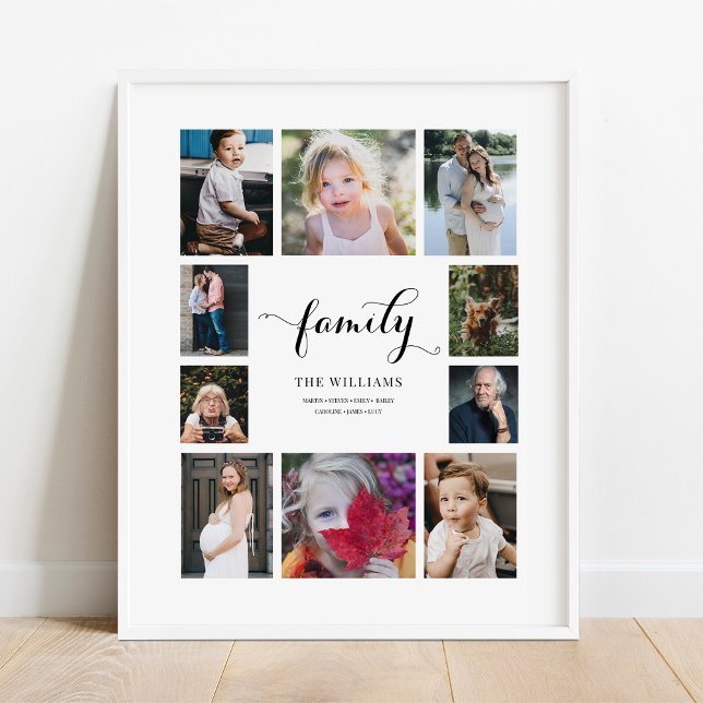 Poster de Colagem de Fotos Personalizado com Nome  (Criador carregado)