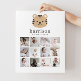 Poster de Colagem de Fotos - Rosto de Tigre